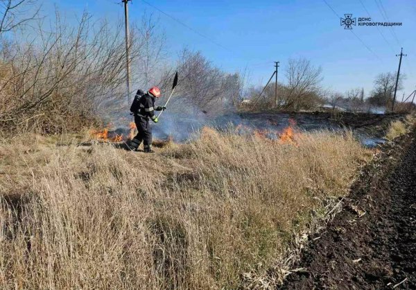 На Кіровоградщині за добу загасили 36 пожеж в екосистемі, вигоріло 13 гектарів землі (ФОТО)