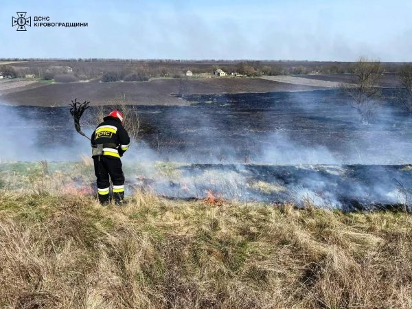 Кіровоградщина: за добу рятувальники загасили 16 пожеж сухої трави