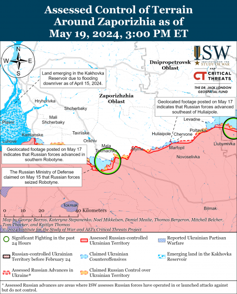 
РФ продовжує наступ біля Куп'янська та посилила активність біля Бахмута: карти ISW 