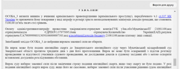 
На Закарпатті чоловік відмовився проходити ВЛК та ставати на військовий облік: як його покарали
