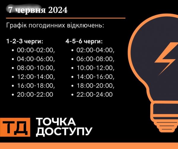 Кіровоградщина: графік погодинних відключень електроенергії на 7 червня