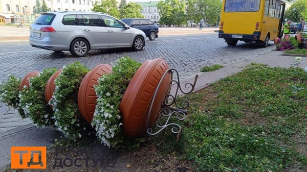 Вандали пoшкoдили квіткoві композиції у середмісті Крoпивницькoго (ФОТО)