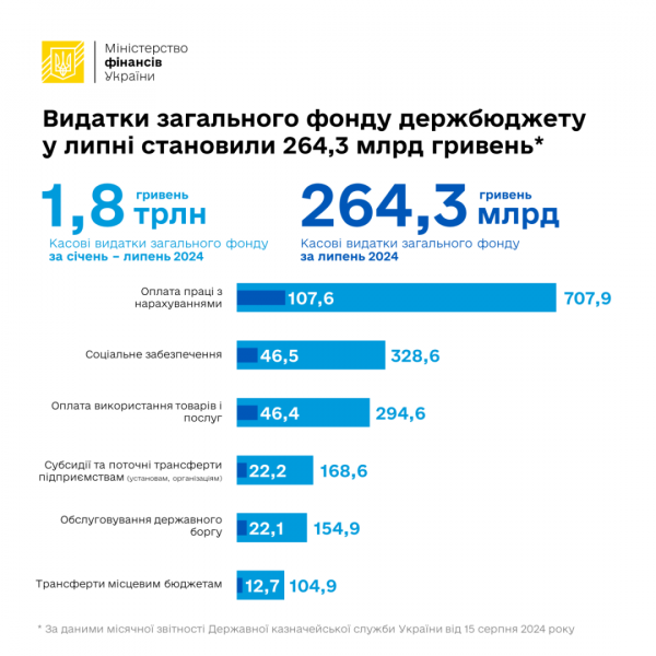 Бюджетні видатки за січень-липень становили 1,8 трильйона - на що пішли гроші