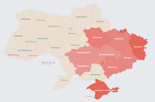 
Росія зранку запустила по Україні декілька груп "Шахедів": де оголошено тривогу 