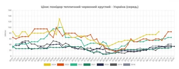 Ціни на помідори в Україні зросли до найвищого за 7 років рівня