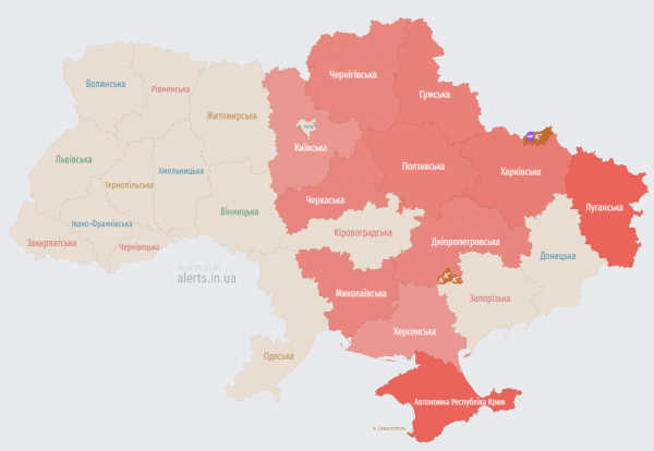 
Частину України охопила повітряна тривога: що відомо (мапа)
