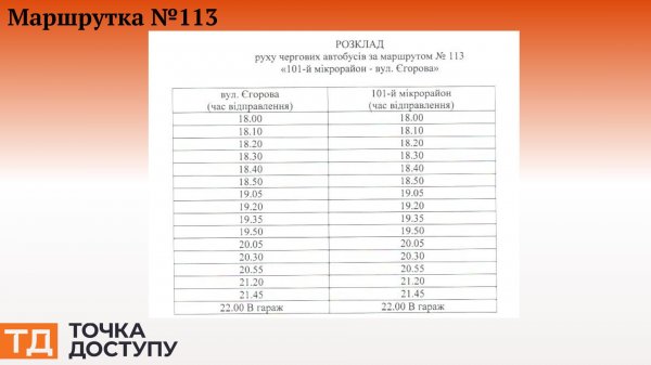 У Кропивницькому оприлюднили графіки роботи маршруток у вечірні і нічні години