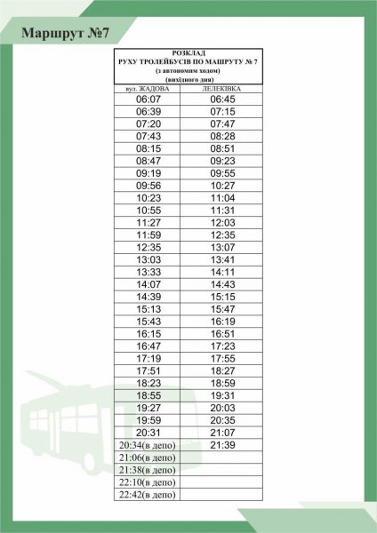 Графік руху автобусів та тролейбусів у Кропивницькому – 2025