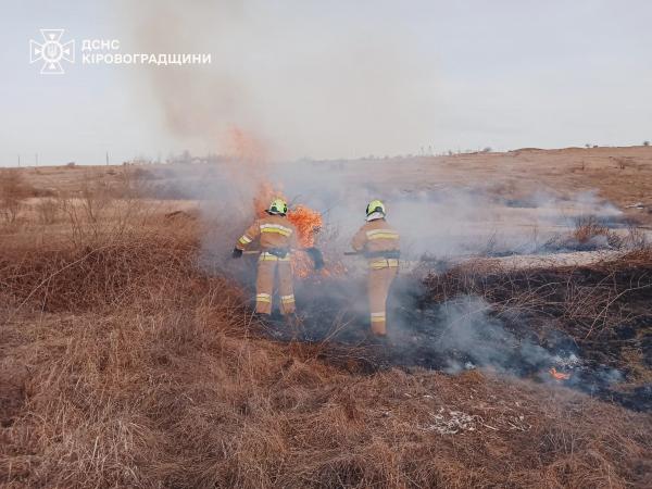 Рятувальники загасили 27 пожеж на відкритих територіях за минулу добу на Кіровоградщині