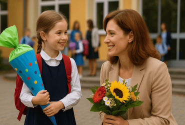 Дізнайтеся, як святкують 1 вересня в Німеччині, традиції та привітання для учнів і вчителів німецькою мовою на День першого дзвоника (Erster Schultag).