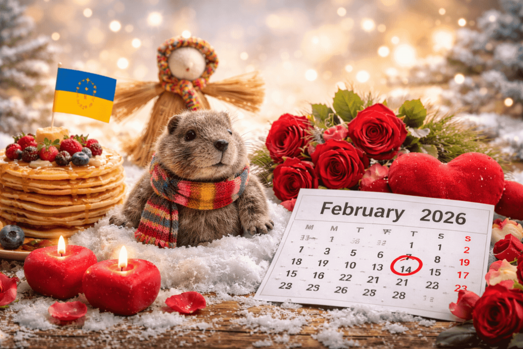 Календар свят на лютий 2026 року: коли День бабака, Масниця та День закоханих Календар свят на лютий 2026 року в Україні: державні, міжнародні та професійні дати, Масниця, День закоханих і пам’ятні події місяця.