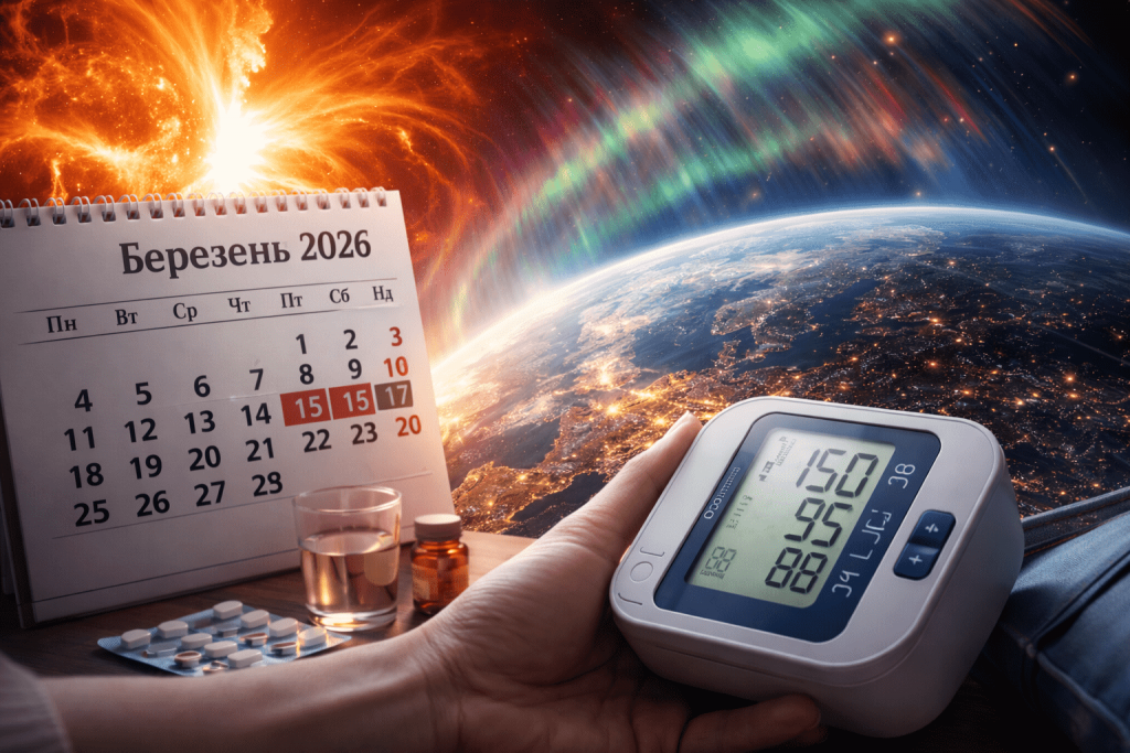 Календар магнітних бур на березень 2026 року, небезпечні дати, рівень активності та практичні поради для збереження здоров’я.