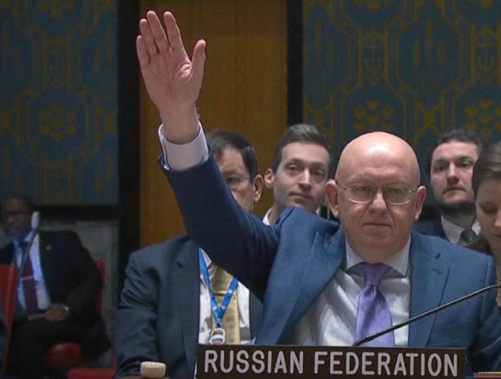 Небензя на засіданні Радбезу ООН заявив, що є українцем за походженням, назвав українців і росіян «однією нацією» та пригрозив тривалою війною